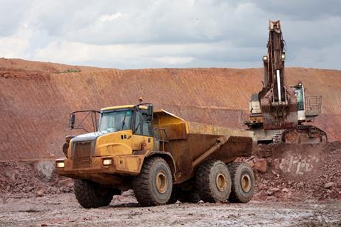 Excavation equipment in a DRC cobalt mine