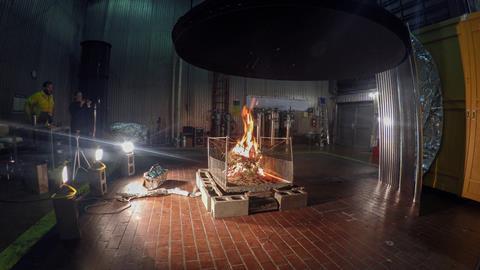 An image showing a controlled fire as part of FIREX-AQ