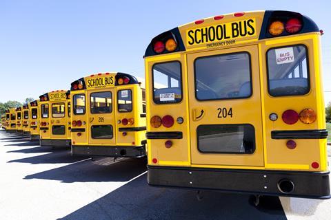 Yellow US school buses