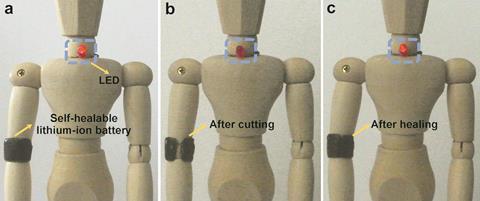 Self healing battery