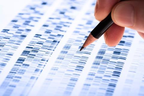 Backlit DNA sequence
