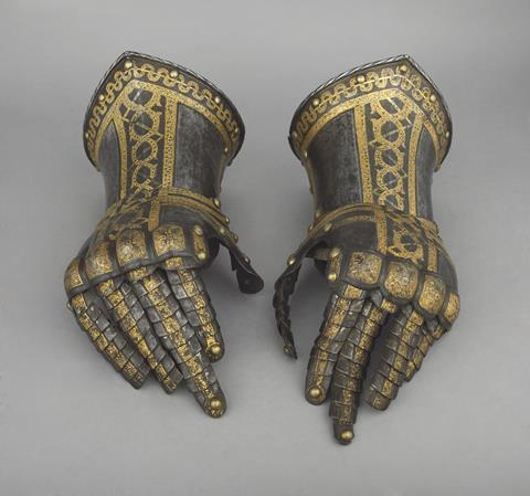 The gauntlets from a suit of armour - the left one was analysed
