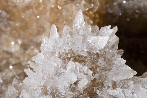 White gypsum crystals