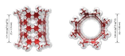 A picture showing the side and top views of the molecular structure