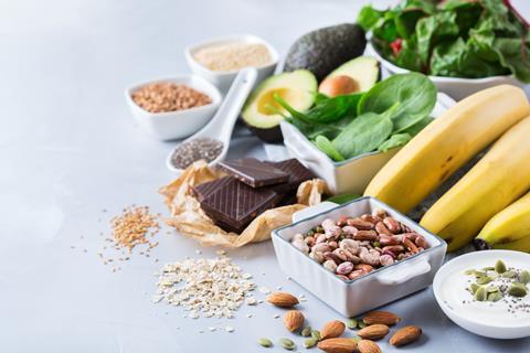 Assortment of high magnesium dietary sources