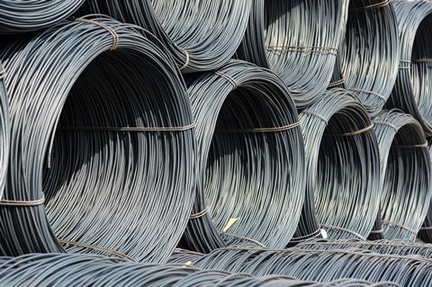 Pile of wire rod coiled for industrial usage