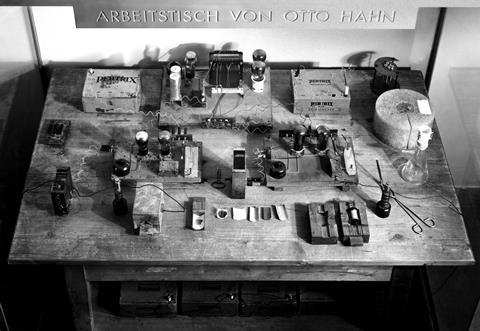 Otto Hahn's workbench for the first fission experiments 1930s 