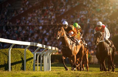 Two jockeys during horse races