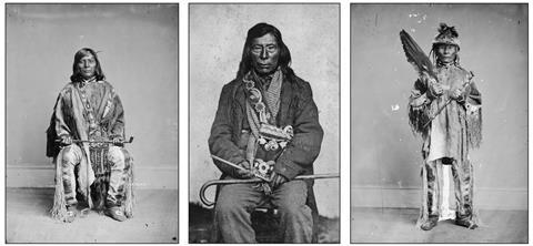 Images of postcontact Nez Perce (North American Plateau American Indian) with large postcontact-era–style elbow pipes