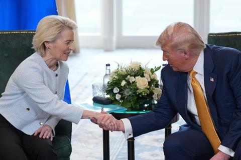 Ursula von der Leyen and Donald Trump