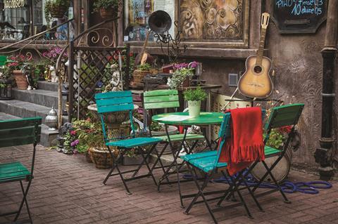 Cafe in the old town part of Gdansk, Poland 