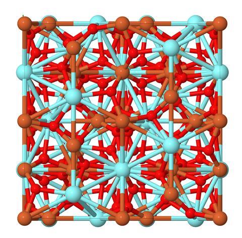 Structure of yttrium iron garnet, or YIG (Y3Fe5O12)