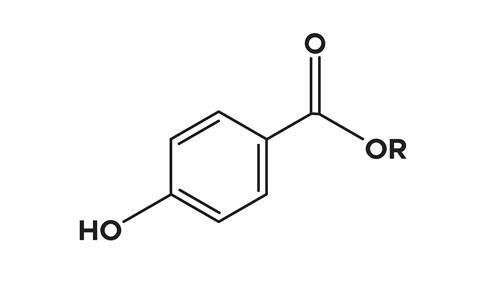 Paraben molecule vector skeletal chemical formula