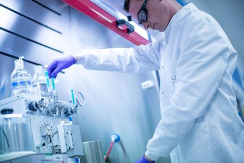 Researcher working in a lab