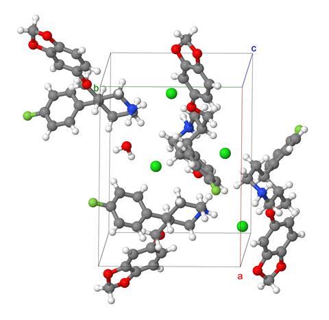A 3d molecular representation of a crystal structure