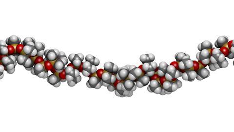 Silicone oil (Polydimethylsiloxane, PDMS) silicone polymer, linear fragment