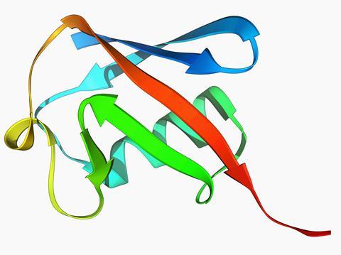 Ribbon structure of ubiquitin