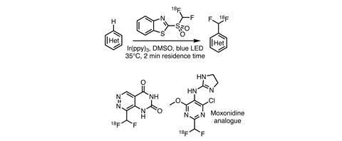 A diagram showing direct C-H functionalisation of heterocycles 