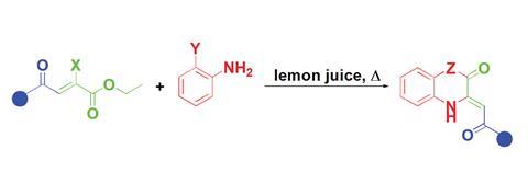 Lemon juice catalysed reaction