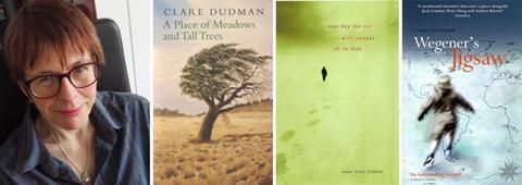 An image showing Clare Dudman and the covers of her book