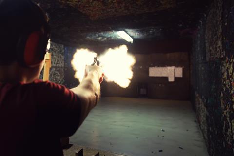 Muzzle flash at the firing range