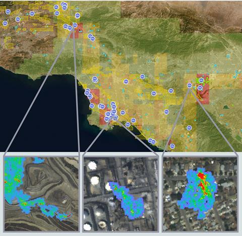 An image showing views from NASA's Methane Source Finder