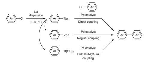 A scheme showing the preparation of organozinc and organoboron compounds