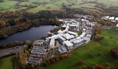 An aerial view of Alderley Park