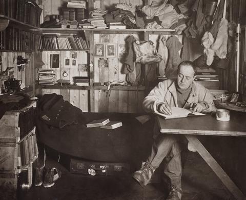 Robert Falcon Scott in the Cape Evans hut  October 1911