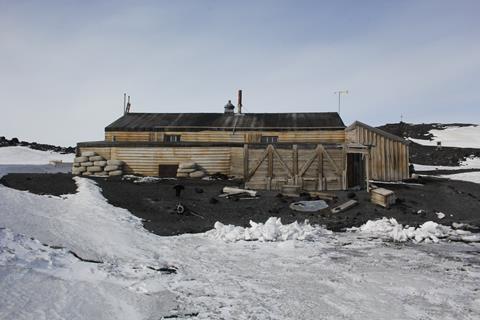 Landscape view of Scott's Terra Nova Hut, Cape Evans, 2019-20