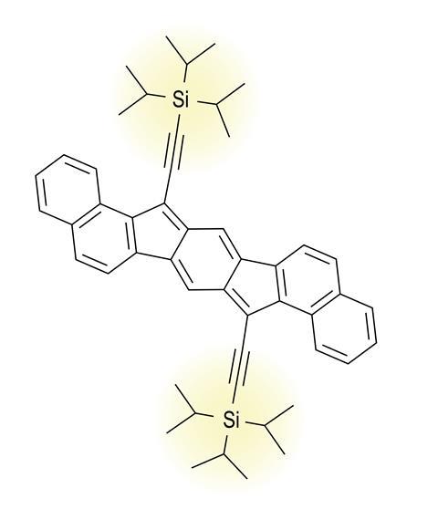 Structure of a (trialkylsilyl)ethynyl-substituted dinaphtho-fused s-indacene