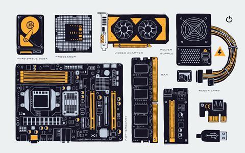 Computer components sketch