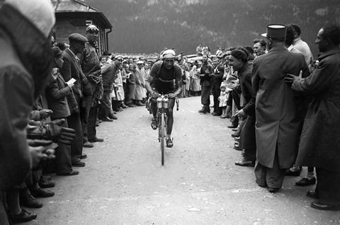 Gino Bartali winning the 15th stage during the Tour de France, in 1948 