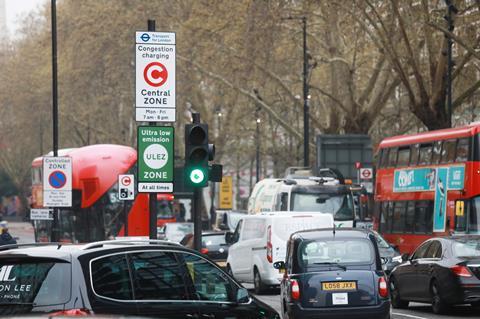 An image showing an ultra low emission zone in London