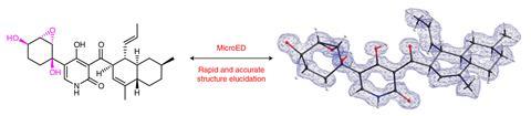 An image showing a complex chemical structure and a stick model of the same