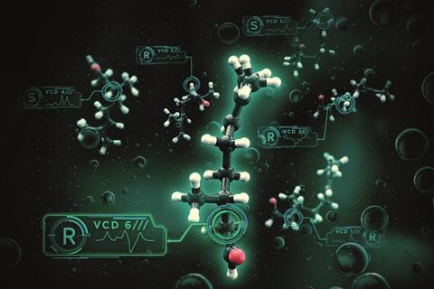 An image representing taming conformational heterogeneity in and with vibrational circular dichroism spectroscopy