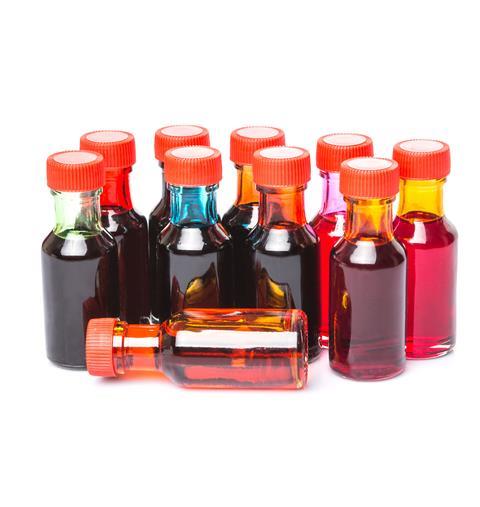 Food dye bottles
