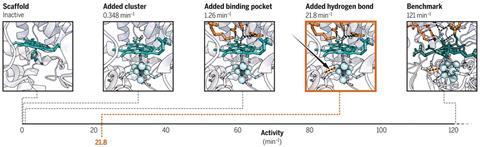 An illustration depicting the protein engineering of metalloenzyme catalytic activity