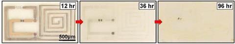 time lapse showing the circuit dissolving