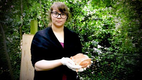 Megan Owens at Wrexham Glyndwr University body farm