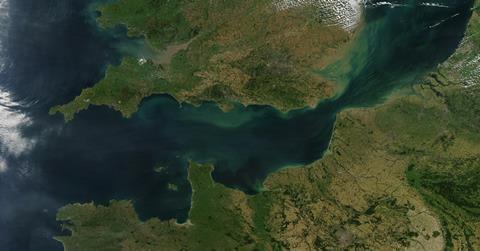 Satellite image of the English Channel