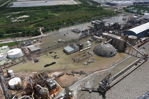 Flyover to assess damaged port