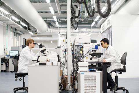 Scientists at work in  lab