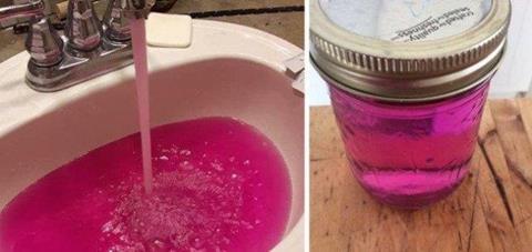 Water turned pink in Canadian town
