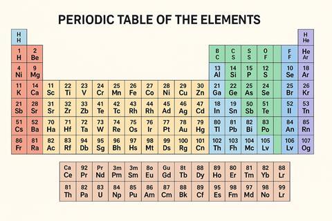 Periodic table generated by Copilot