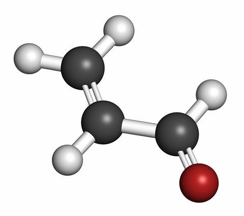 Acrolein (propenal) molecule