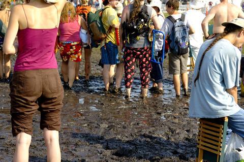 Music festival in the mud