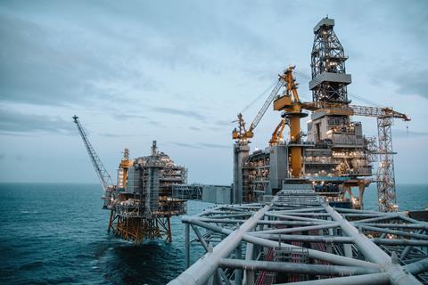 An image showing an electrified oil rig