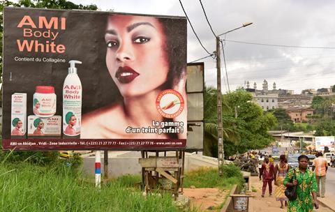 Ad for skin lightening products