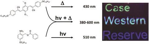 quaternary data storage using two dyes